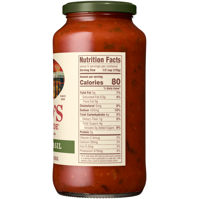 Tomato Basil Sauce, 24 oz - Right Image