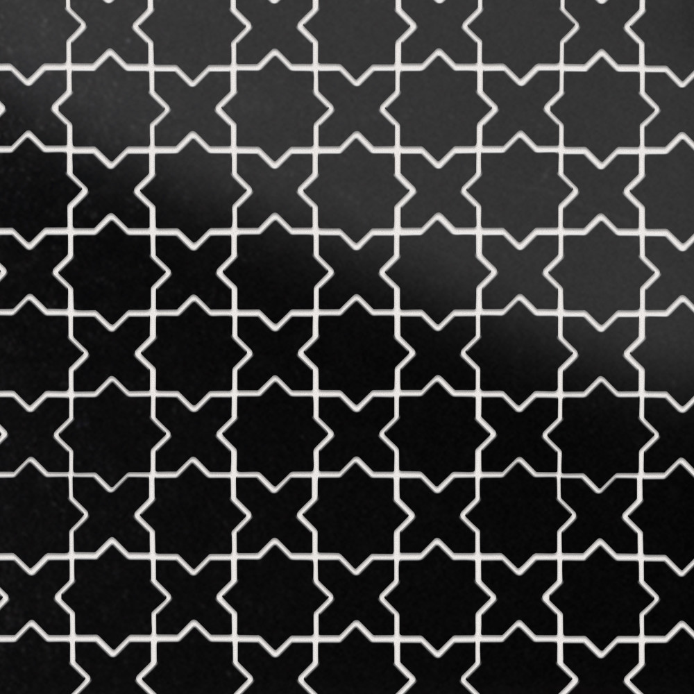 Metro 2″ Star Matte Black with Matte Black Cross 11-7/8 in. x 11-7/8 in. Porcelain Mosaic Tile