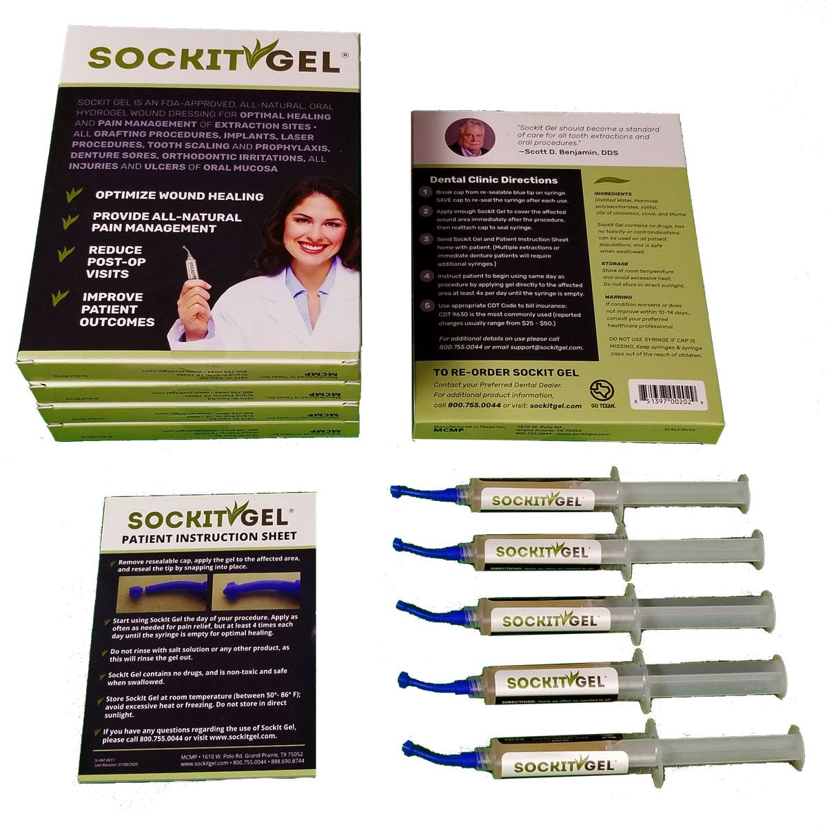 Sockit (SI-L0409A) Oral Wound Dressing 10cc Syringe, 25/Box