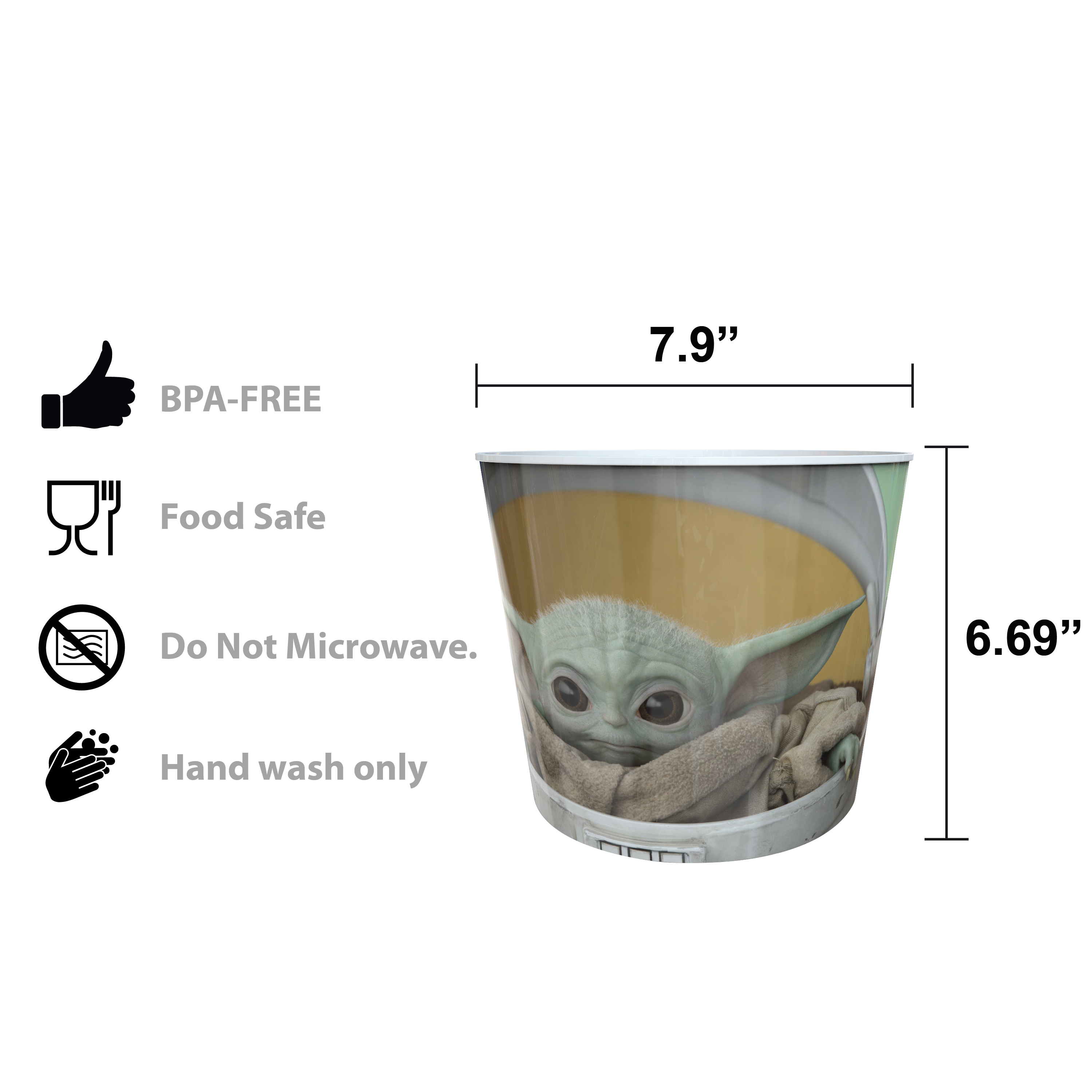Star Wars: The Mandalorian Plastic Popcorn Container and Bowls, The Child (Baby Yoda), 5-piece set slideshow image 9 Star Wars: The Mandalorian Plastic Popcorn Container and Bowls, The Child (Baby Yoda), 5-piece set slideshow image 9