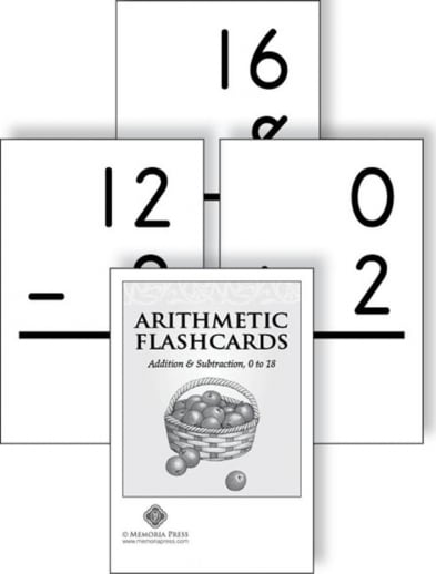 Memoria Press Arithmetic Flashcards: Addition & Subtraction 0 to 18