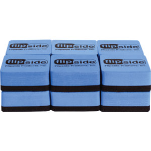 Magnetic Whiteboard Student Erasers, Flipside Logo, Set of 12