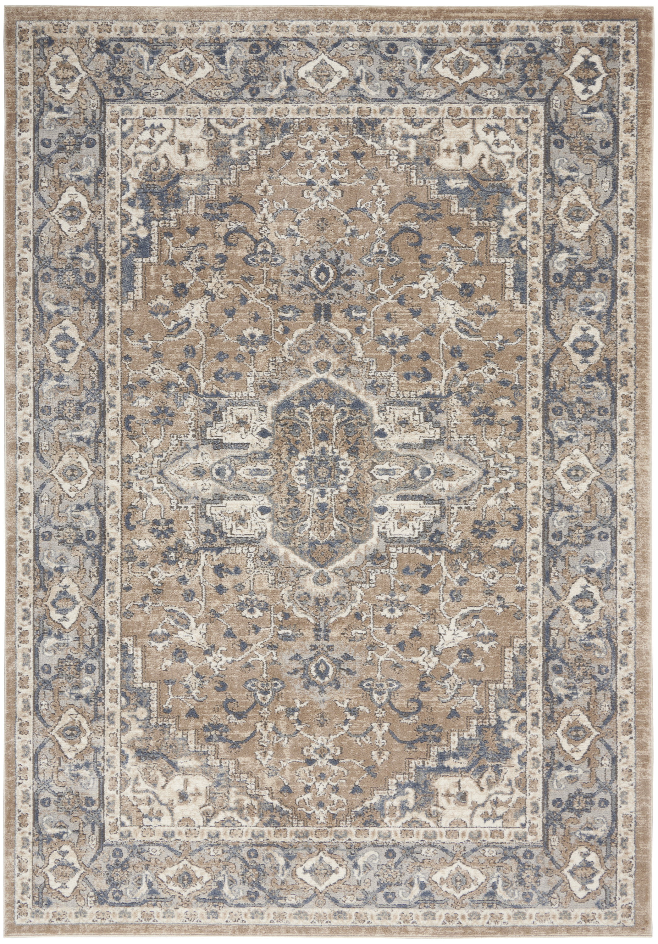 Nourison Quarry 5'3" x 7'3" Beige Grey Farmhouse Indoor Rug