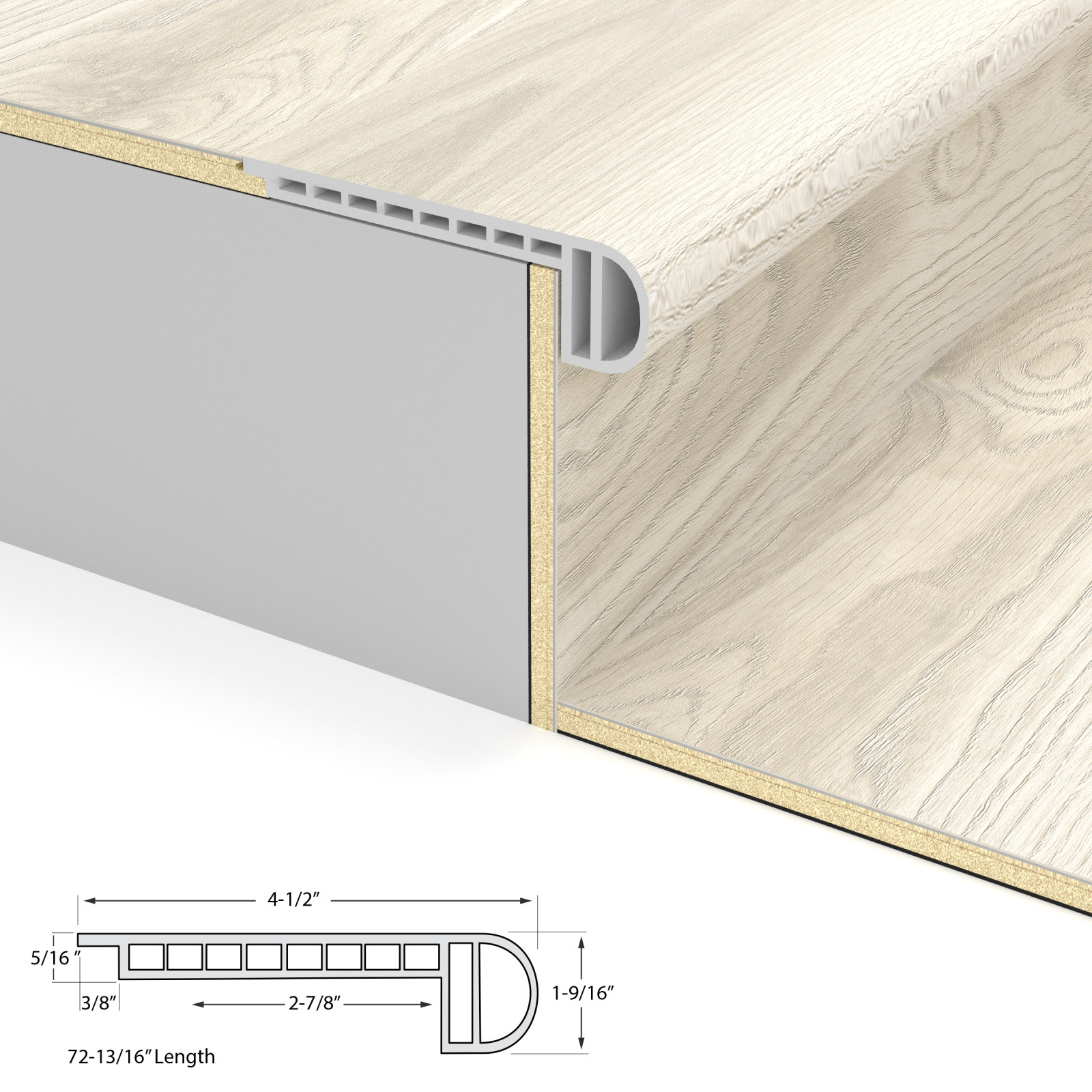 Crystal Crescent Laguna Vinyl Stair Nosing Flush view 4