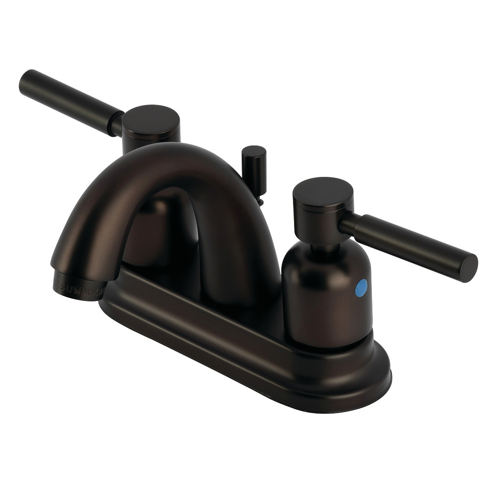 Double-Handle 3-Hole Deck Mount 4-Inch Centerset Bathroom Faucet with Pop-Up Drain, Oil Rubbed Bronze with 2 Finish Options