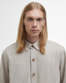Natural Linen-Blend Overshirt 