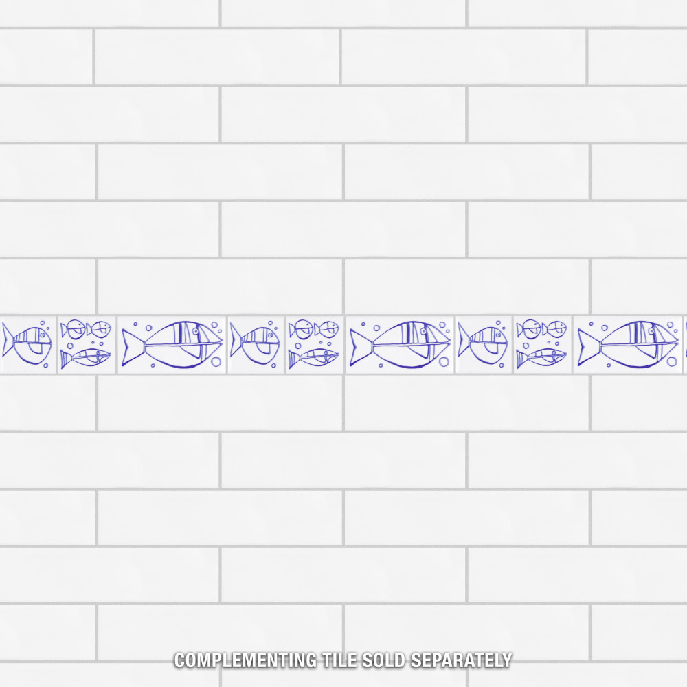 Captain Aquatico White 2 in. x 7-7/8 in. Ceramic Wall Trim