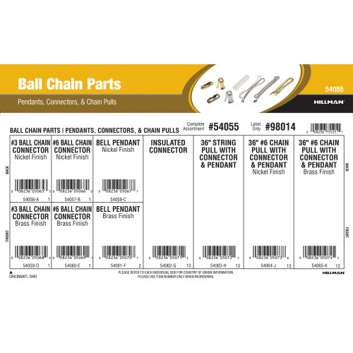 Ball Chain Parts Assortment (Pendants, Connectors & Chain Pulls)