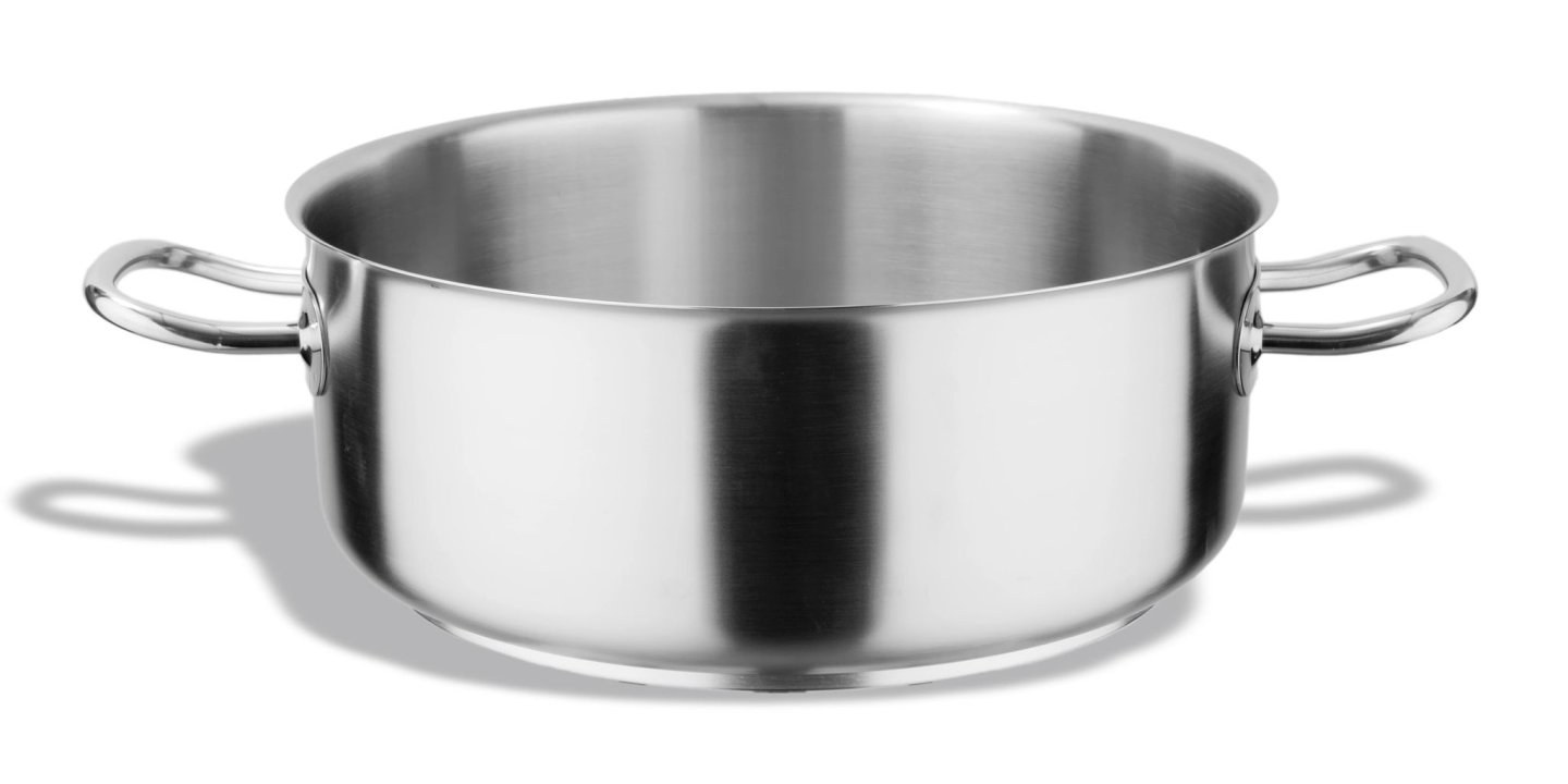 Olla baja sin tapa Inox-Pro 32 centímetros listo para la inducción en acabado satinado