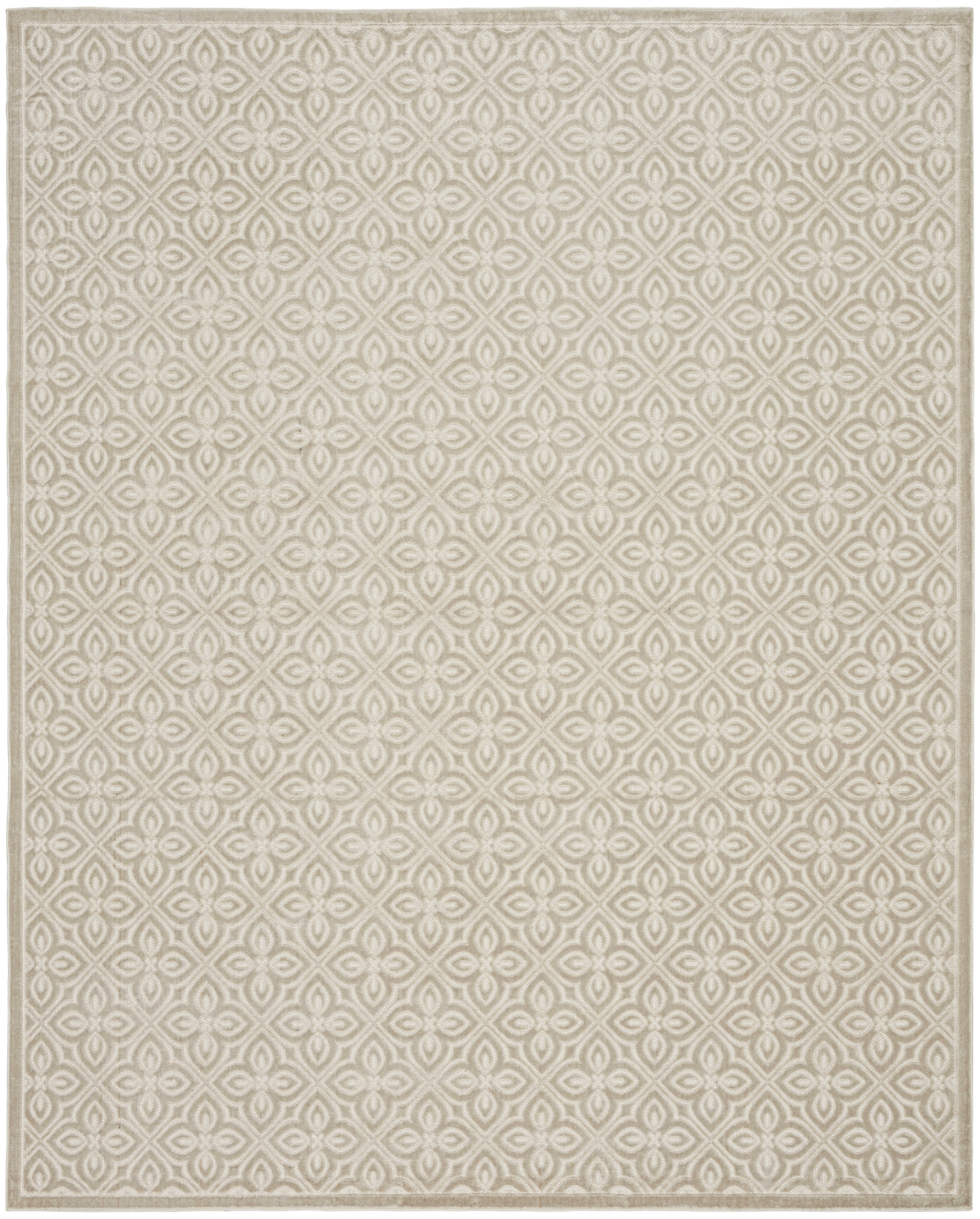 Nourison Washable Charm 8' x 10' Silver Ivory Contemporary Indoor Rug