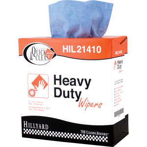 Hillyard, Quick and Clean®, Heavy Duty, 9.00"x16.50", Nonwoven Fabric, Industrial Wipers, Blue