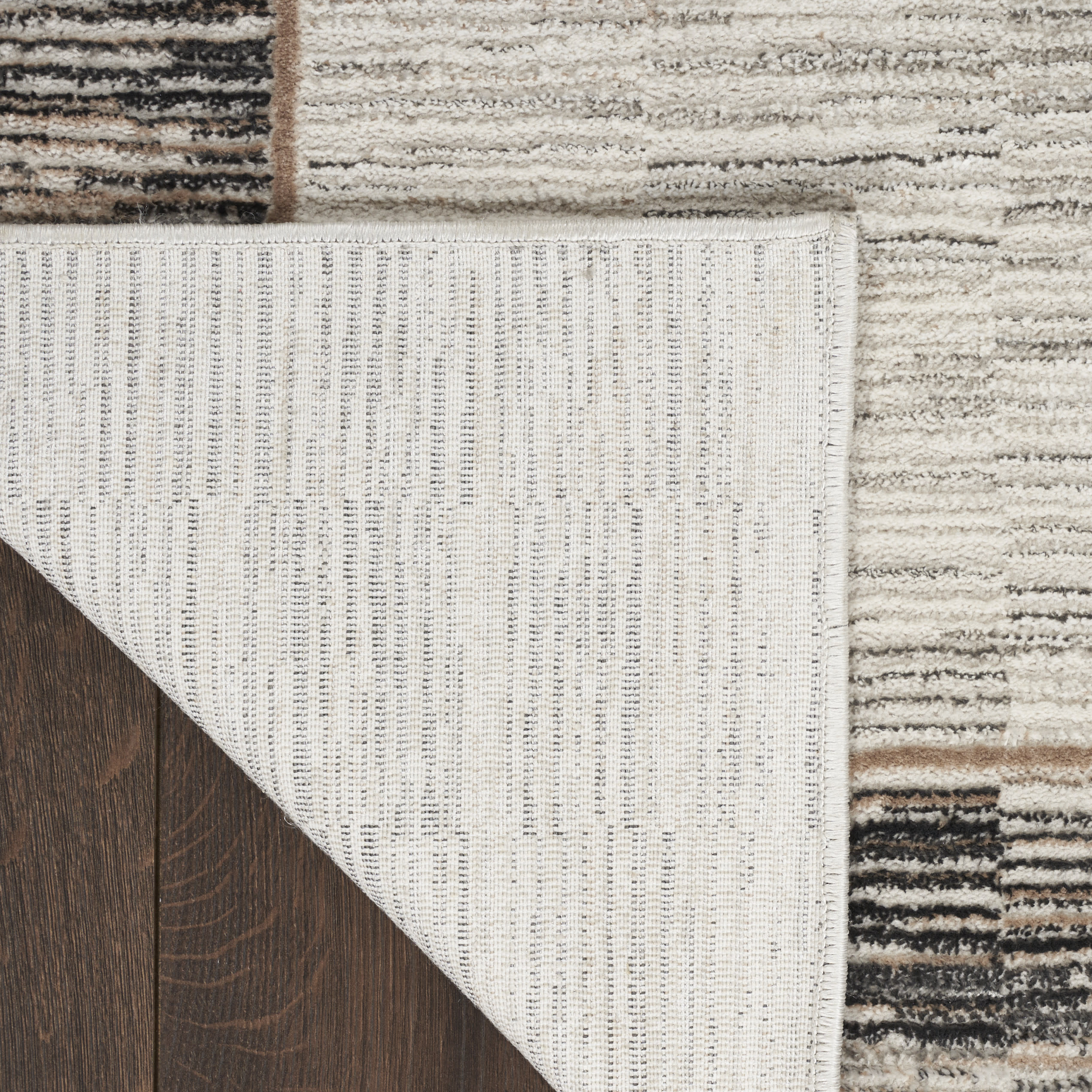 Nourison Desire 2'3" x 7'6" Grey Black Modern Indoor Rug