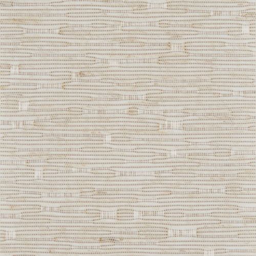Woven beige textile with narrow horizontal dotted ribs and occasional looped motifs â€” lying flat â€” close-up view in even, neutral lighting, suggesting upholstery fabric or textured wall covering.