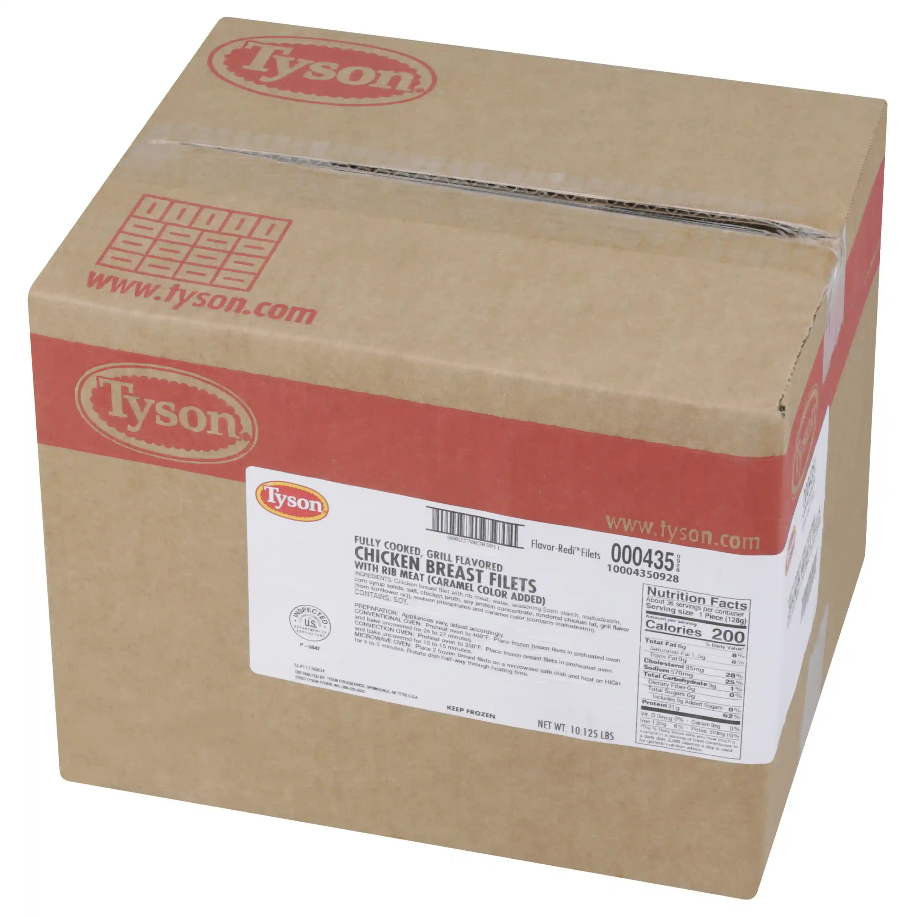 Tyson® Flavor-Redi® Fully Cooked Unbreaded Grilled Chicken Breast Filets, 4.5 oz._image_5