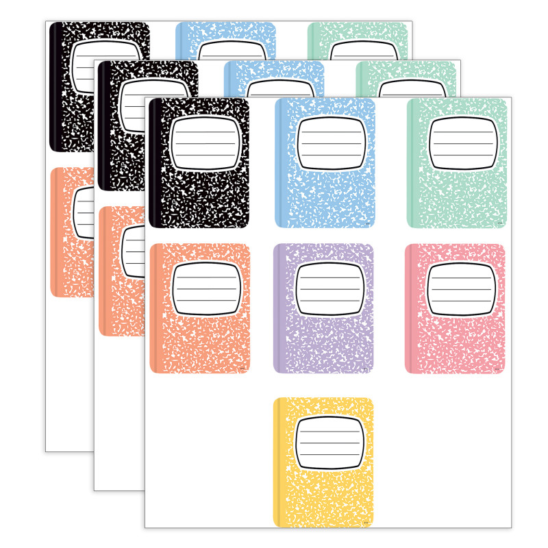 Cool For School Composition Books Accents, 30 Per Pack, 3 Packs