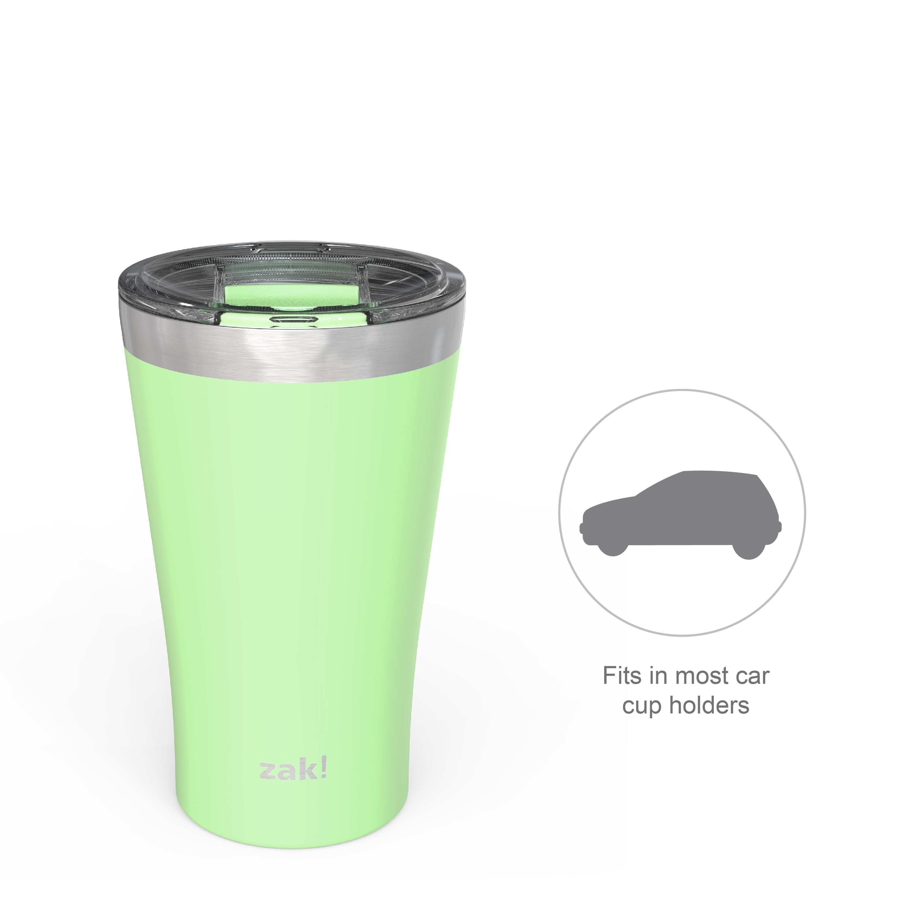 Zak Hydration 20 ounce Reusable Vacuum Insulated Stainless Steel Tumbler with Straw, Neo Mint slideshow image 4