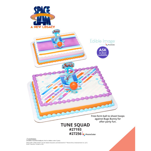 Space Jam: A New Legacy™ Tune Squad The Magic of Cakes® PhotoCake® Enhanced Background and Icing Page