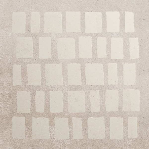 lapidary | rough cut mosaic sheet | white limestone (large joint) 