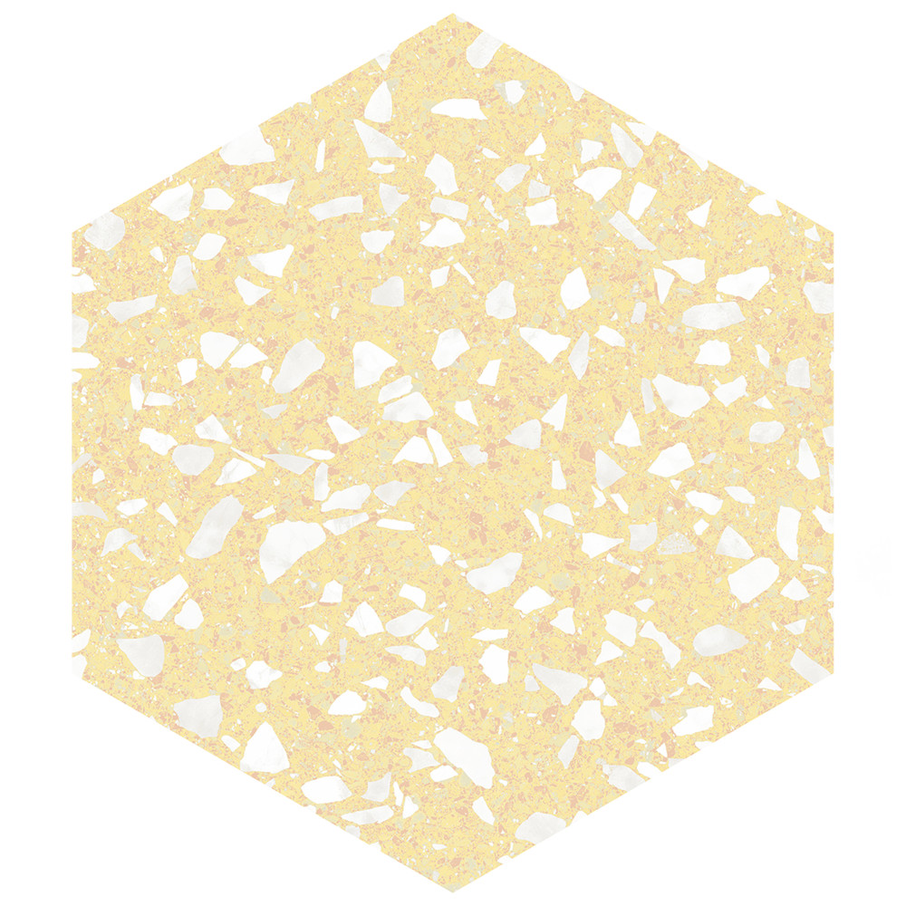 Venice Hex Yellow 8-5/8 in. x 9-7/8 in. Porcelain Floor and Wall Tile