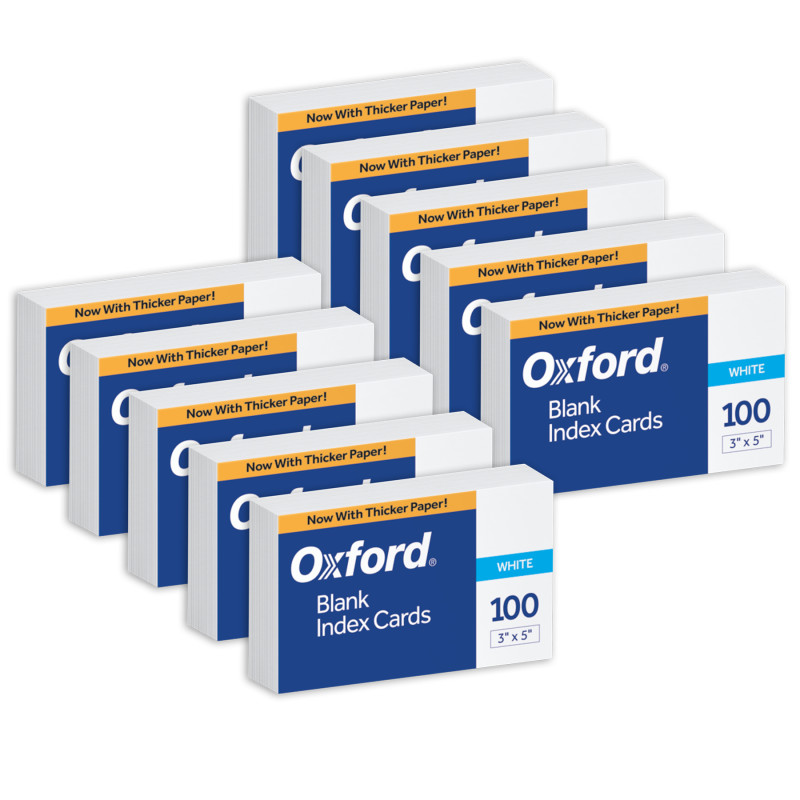 Blank+Index+Cards%2C+3%22+x+5%22%2C+White%2C+100+Per+Pack%2C+10+Packs