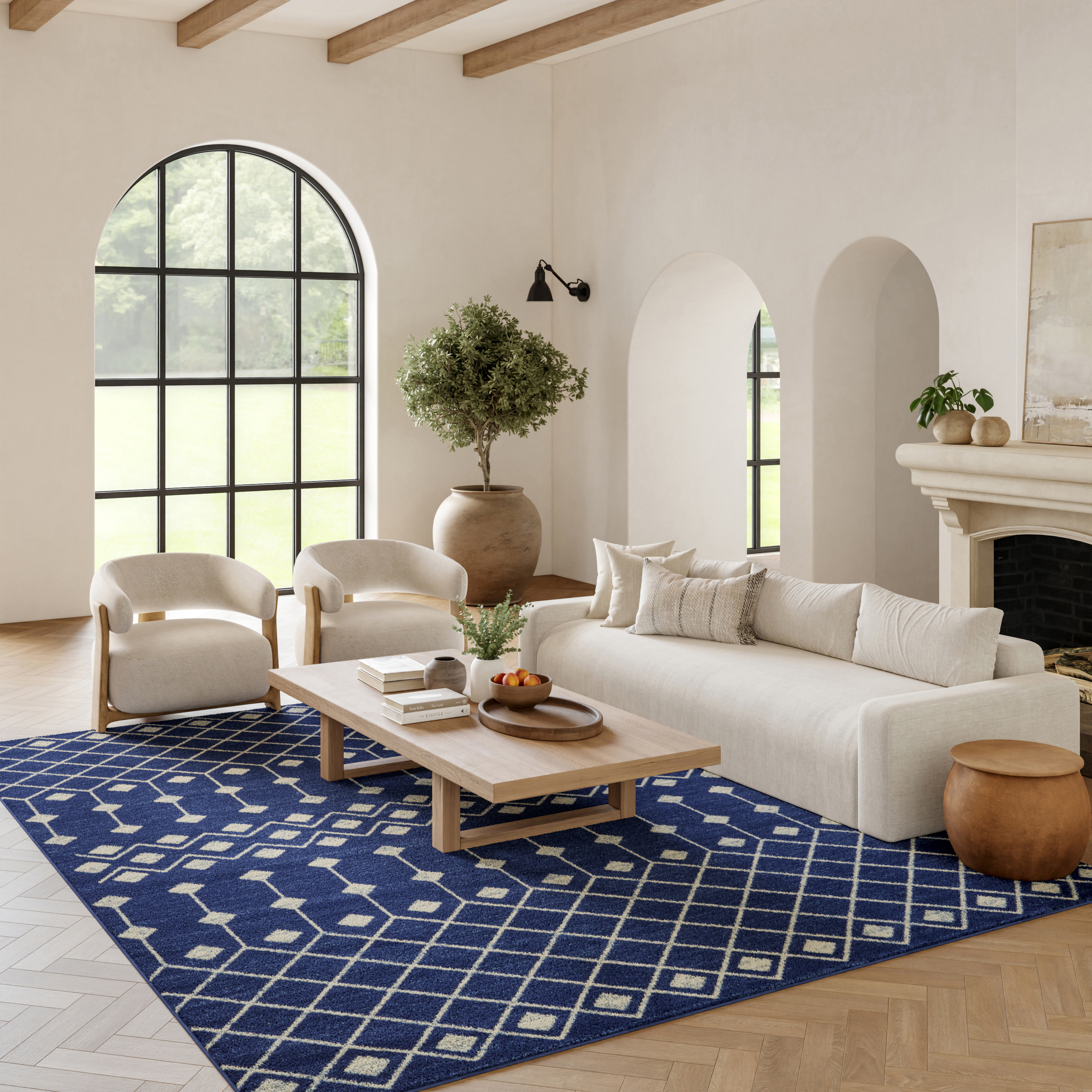 Nourison Grafix 6' x 9' Navy Bohemian Indoor Rug