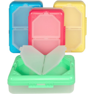Storage Box, 3 Compartments, Assorted Colors
