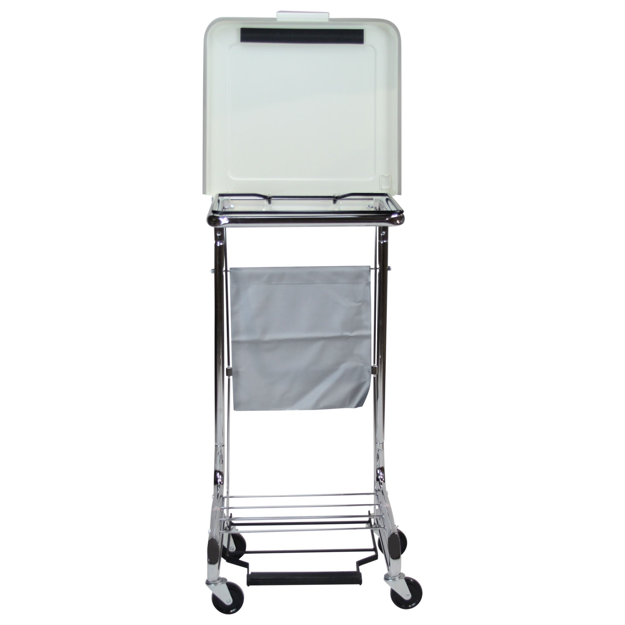 Hamper Stand Blickman Rolling Square Opening 36 to 42 gal. Capacity Foot Pedal Poly-Coated Steel Lid