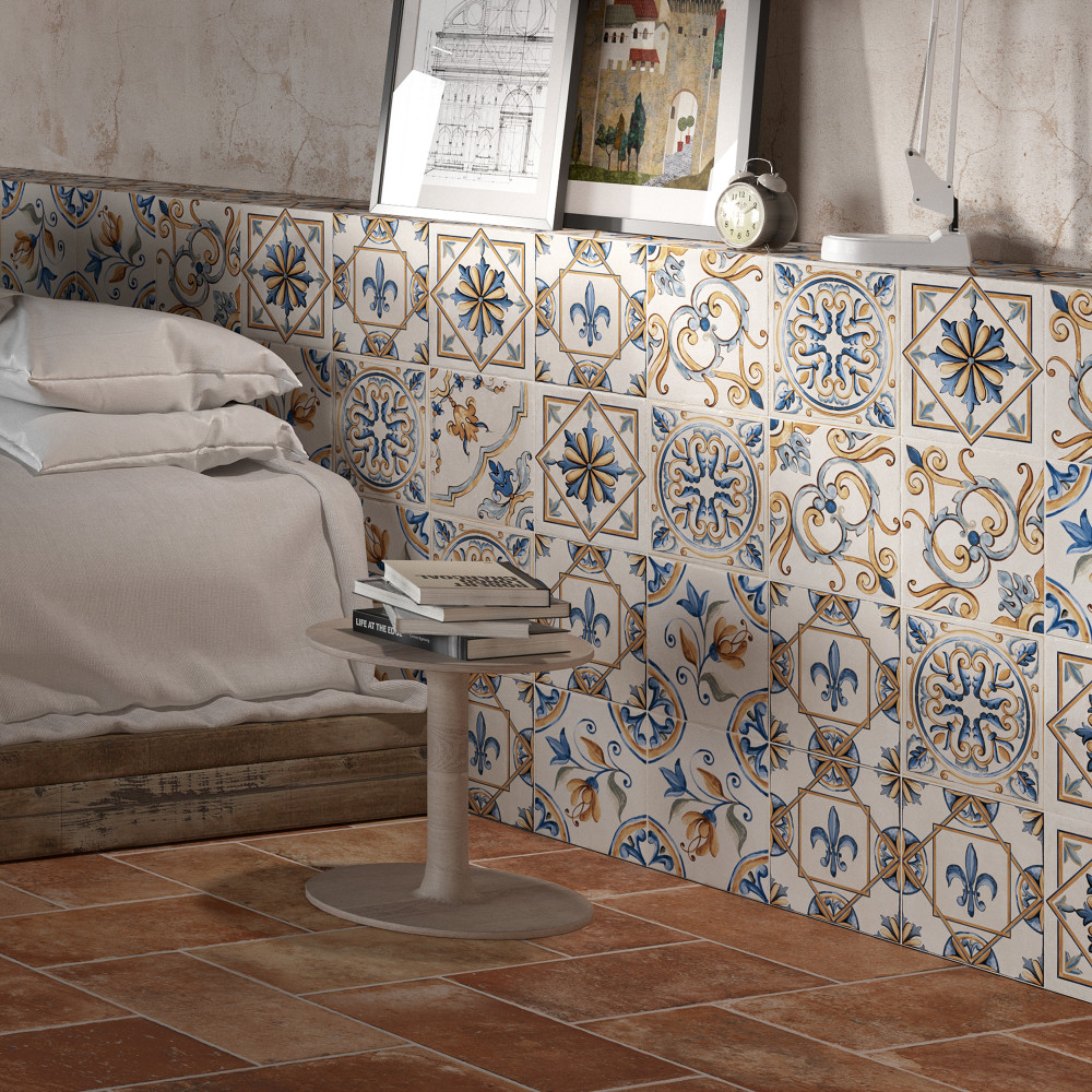 Toscana Giotto Decoro Mix 7-7/8 in. x 7-7/8 in. Porcelain Floor and Wall Tile