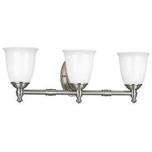 Light Bath Fixture, Gray, 24-1/2 in. Dia, Dry Location