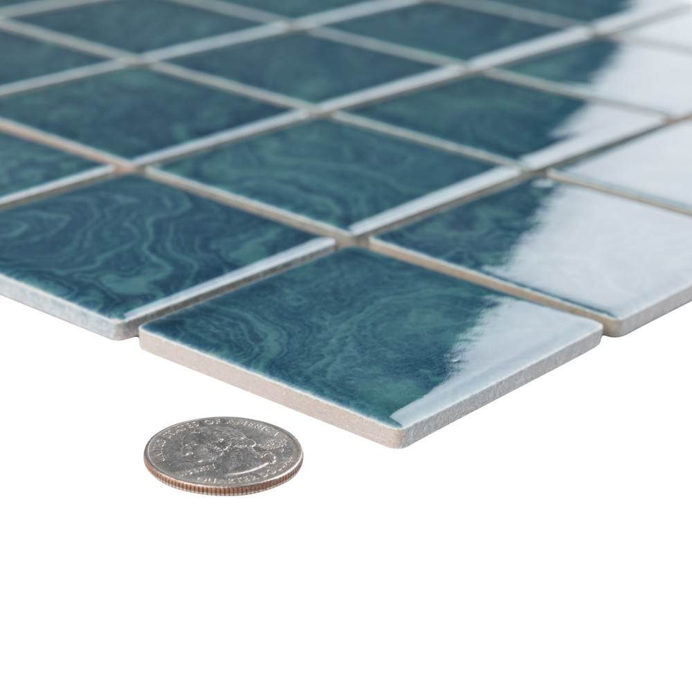 Sample – Resort Palm Green Porcelain Mosaic Tile