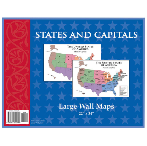 Memoria Press States and Capitals Wall Maps (set of two 34" x 22")