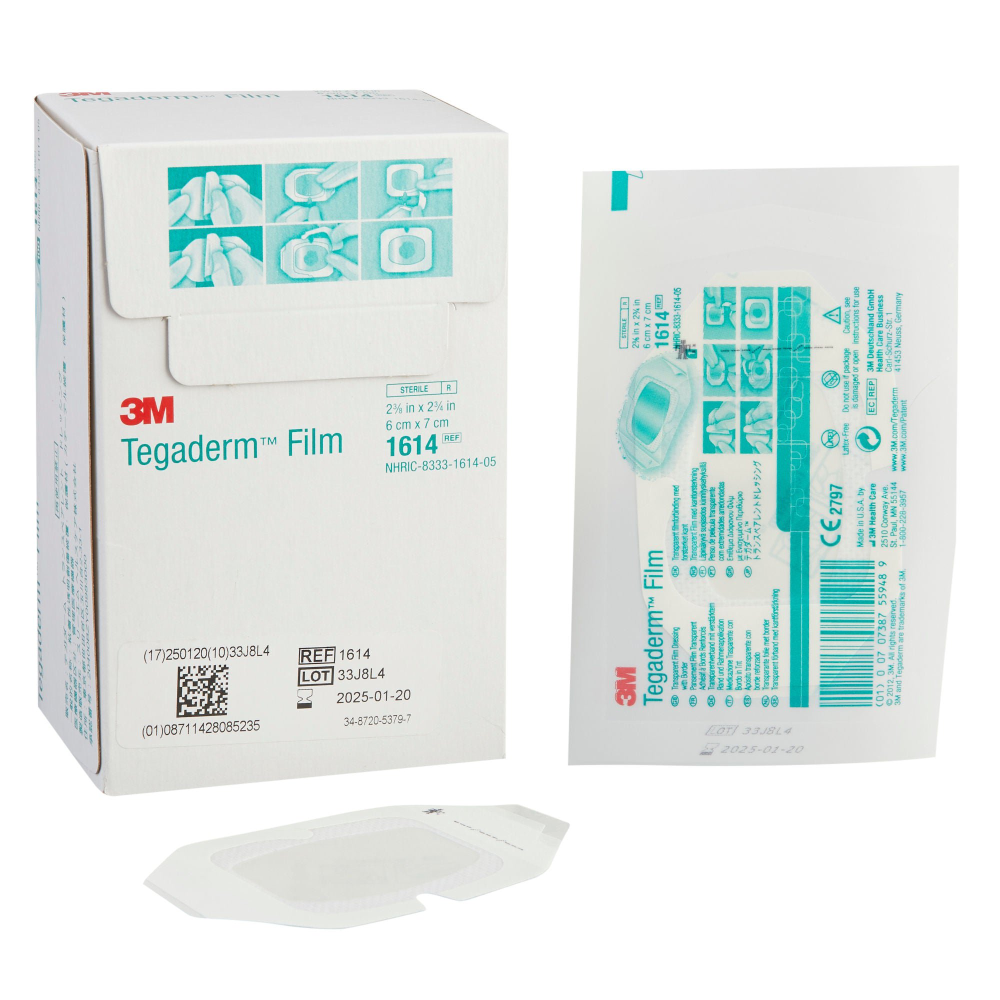 3M™ Tegaderm™ Rectangular Transparent Sterile Film Dressing, 2-3/8 x 2-3/4 Inch