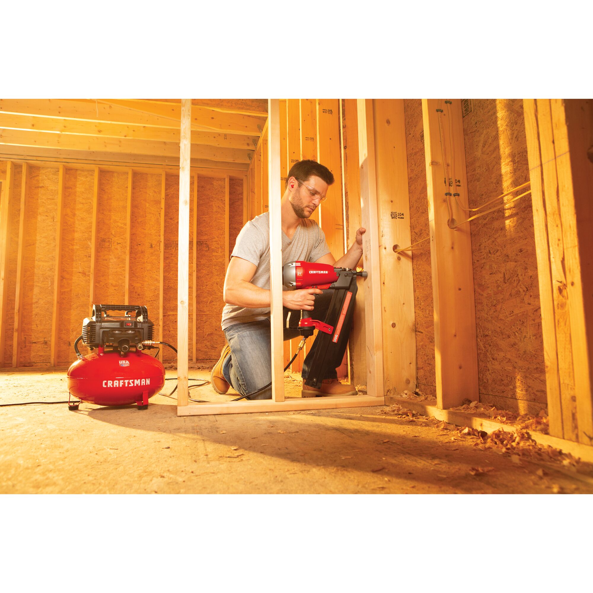View of CRAFTSMAN Nailer: Framing  being used by consumer
