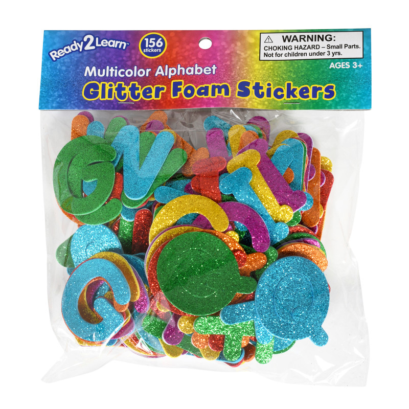 Glitter Foam Stickers - Alphabet - Multicolor - Pack of 156