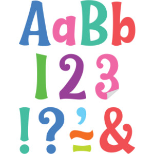 Colorful 4" Wild Whimsy Self-Adhesive Letters, 222 Pieces