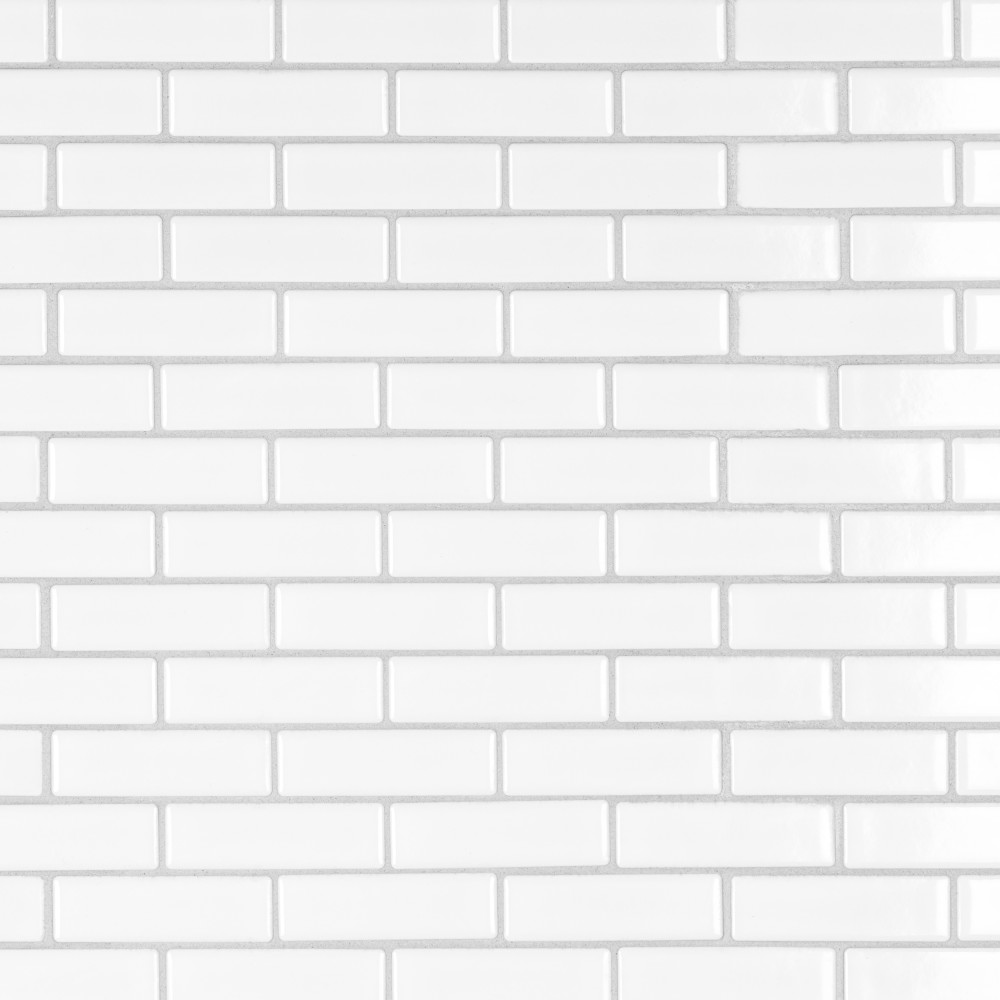 Metro Brick Subway Glossy White 10.25x11.5 Rectangle Porcelain Floor and Wall Digital Pattern