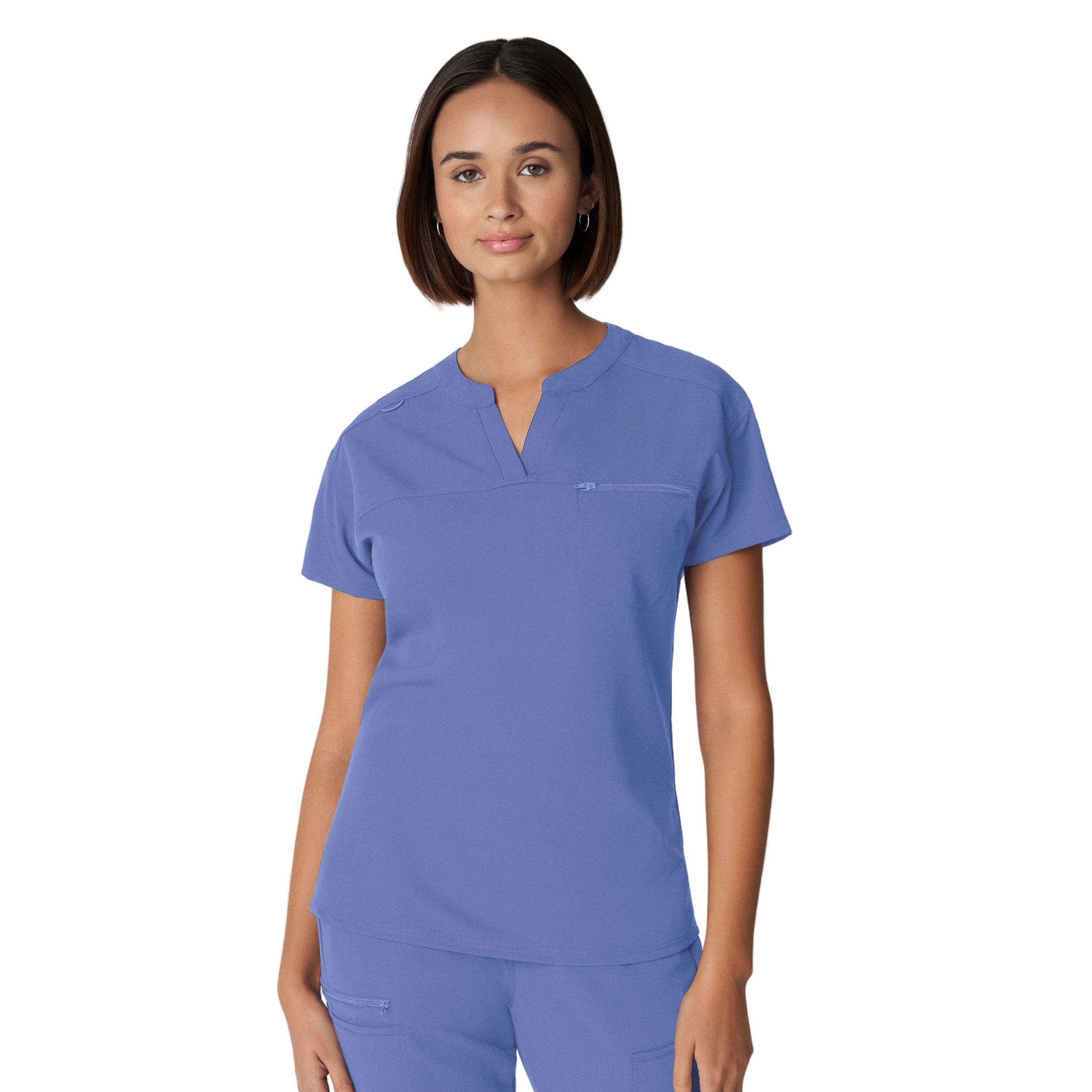 White Cross V-Tess Women‘s 1-Pocket V-Neck Scrub Top-White Cross