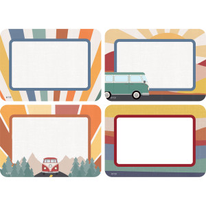 Moving Mountains Road Trip Name Tags/Labels - Multi-Pack, 3-1/2" x 2-1/2", Pack of 36