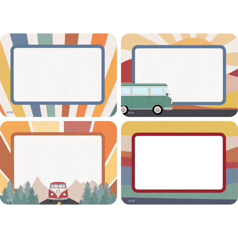 Moving Mountains Road Trip Name Tags/Labels - Multi-Pack, 3-1/2" x 2-1/2", Pack of 36