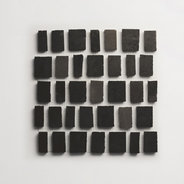 lapidary | rough cut mosaic mosaic sheet | warm black (large joint) 
