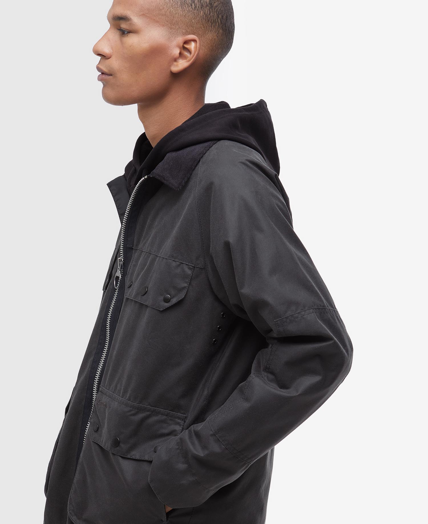 Re-Engineered Short Bedale Waxed Jacket image number 4