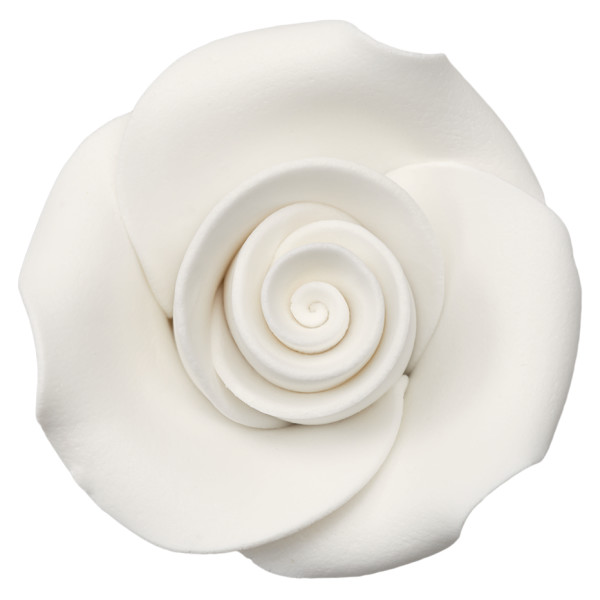 White 1.5" Rose - Red 3 Free SugarSoft® Premium Edible Decorations