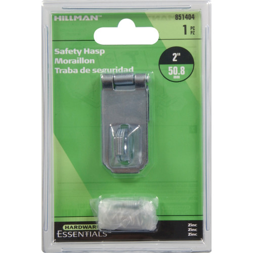 Hardware Essentials Fixed Staple Safety Hasp Zinc (2")