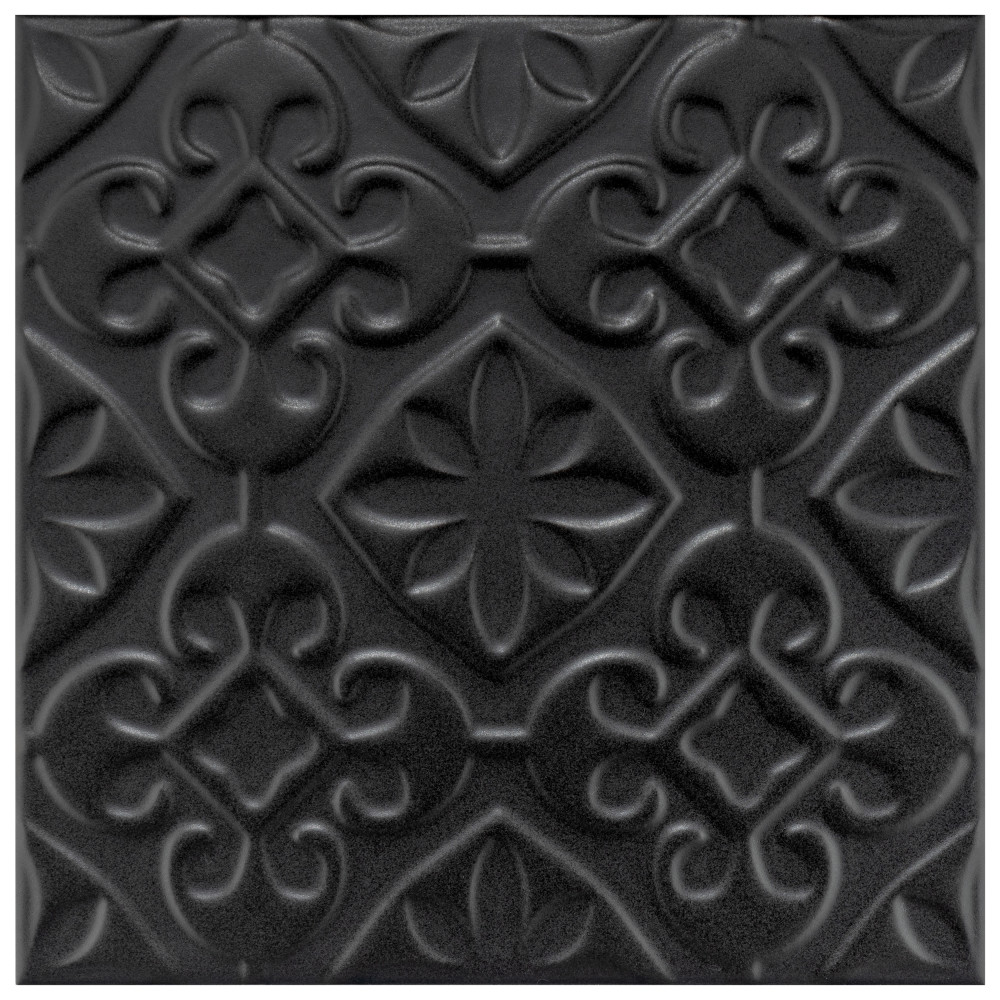 Sample – Triplex Valverde Black Ceramic Wall Tile