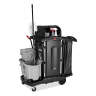 Rubbermaid Commercial, Executive Series, Executive Janitorial Cleaning Cart with Doors and Hood High Security, Black