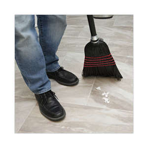 Boardwalk, 10in, Flagged Tip Janitor Brooms, 58.5in Overall Length, Polypropylene Bristles, Black