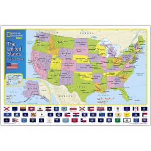 United States for Kids Map, Laminated, 24" x 36"