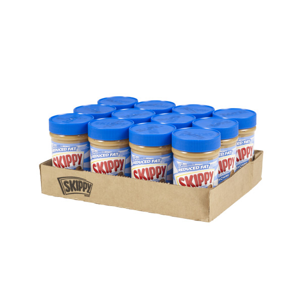 SKIPPY(r) Reduced Fat Super Chunk(r) Peanut Butter, 12/16.3 oz . C1RM - Front Right Open Case (Hi Res)