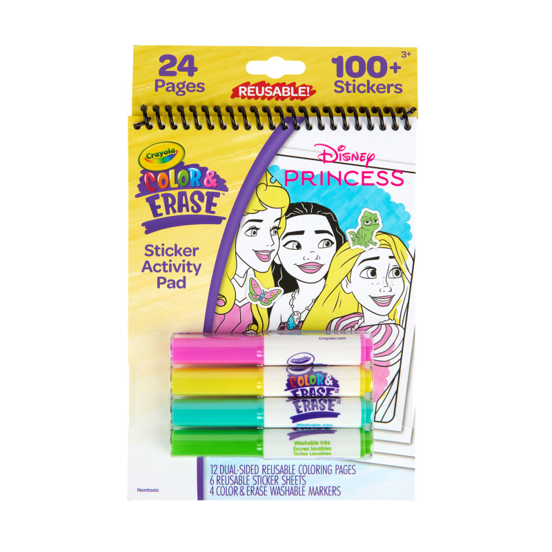 Color & Erase Reusable Sticker Activity Pad, Princess