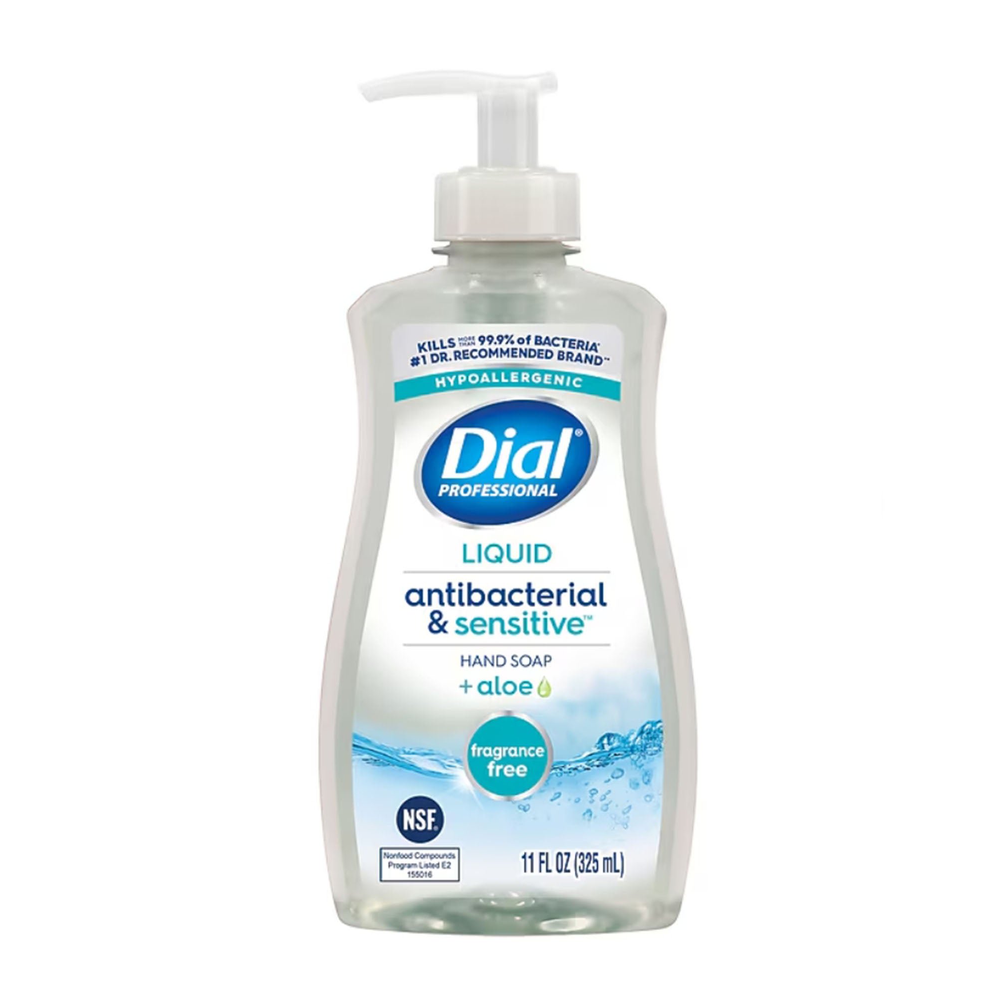 Antibacterial Soap Dial® Professional Antibacterial & Sensitive™ + Aloe Liquid 11 oz. Pump Bottle Unscented